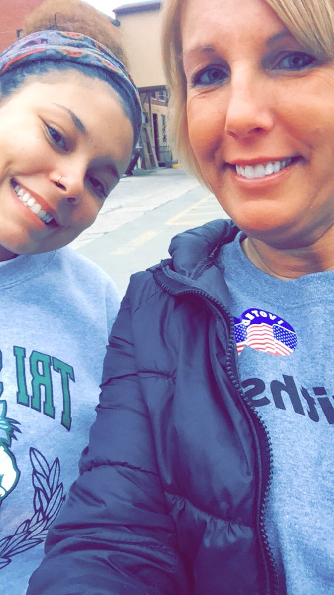 mgkeh's tweet photo. When your kid drives an hour back from college to vote. My students are an extension of my family. #ImwithSJSD https://t.co/cIFtTQpWp6