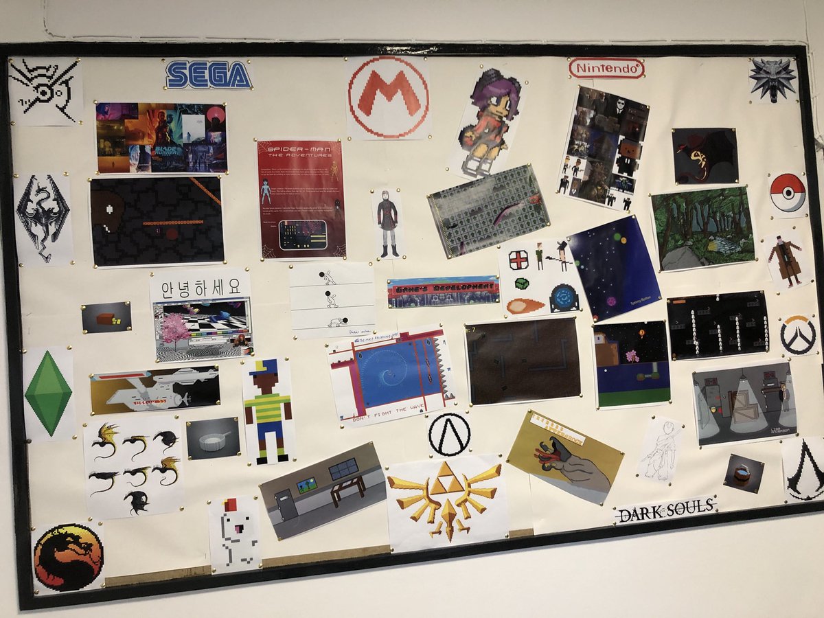 Activ8RichH's tweet photo. The #gamedev students @BB_College have made to notice board awesome! https://t.co/cXcP3Cg9z9