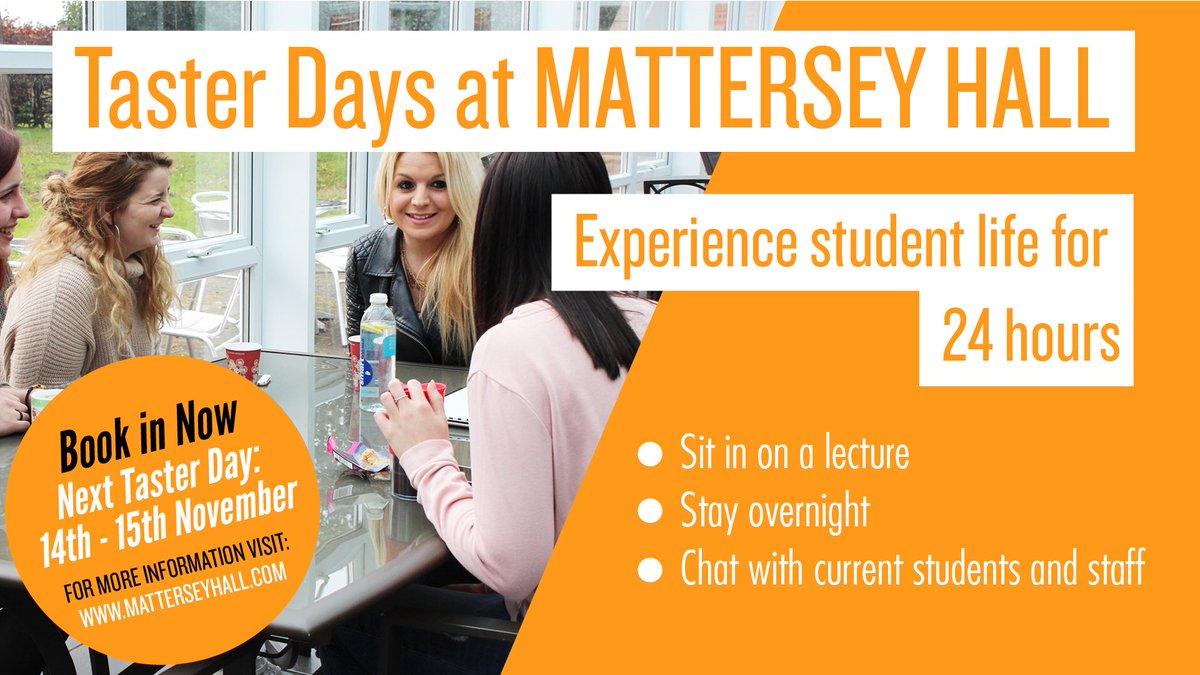 Interested in studying at Mattersey? There’s still time to book in for the next taster days - 14-15 November.
