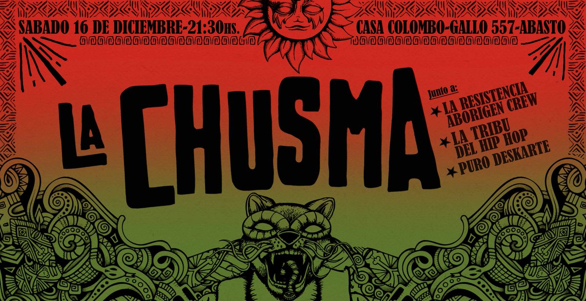 La_Chusma's tweet photo. El Sábado 16 de Diciembre despedimos el 2017 con de todo en @CasaColomboCC 

Toda la info: https://t.co/BU3Tauorvk https://t.co/Dh2EhL4dZm