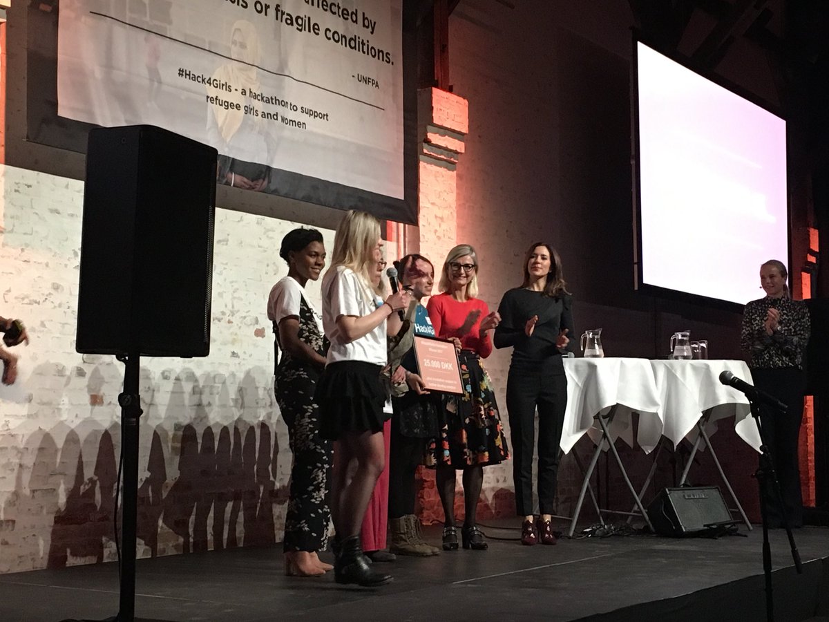 copenhenken's tweet photo. All-girl team #ladyguide wins #hack4girls hackathon. Congratulations to all of them! Thanks @MaternityF for organising! #SRHR https://t.co/dRknAMhW4p