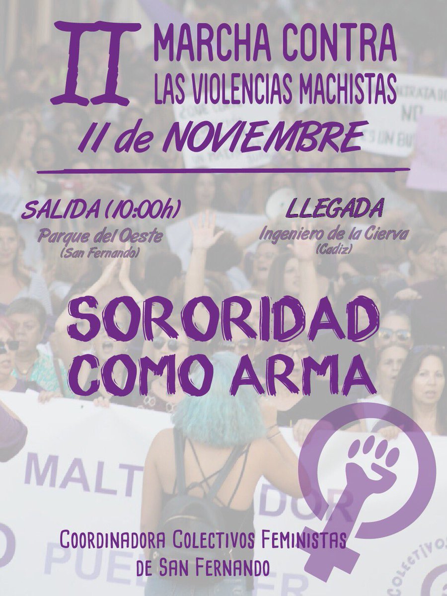 MareaJovenSF's tweet photo. Este sábado os esperamos a las 10:00 en el Parque del Oeste para participar en la  II marcha contra las violencias machistas. #NiUnaMenos ♀ https://t.co/RKZt4tHGC4