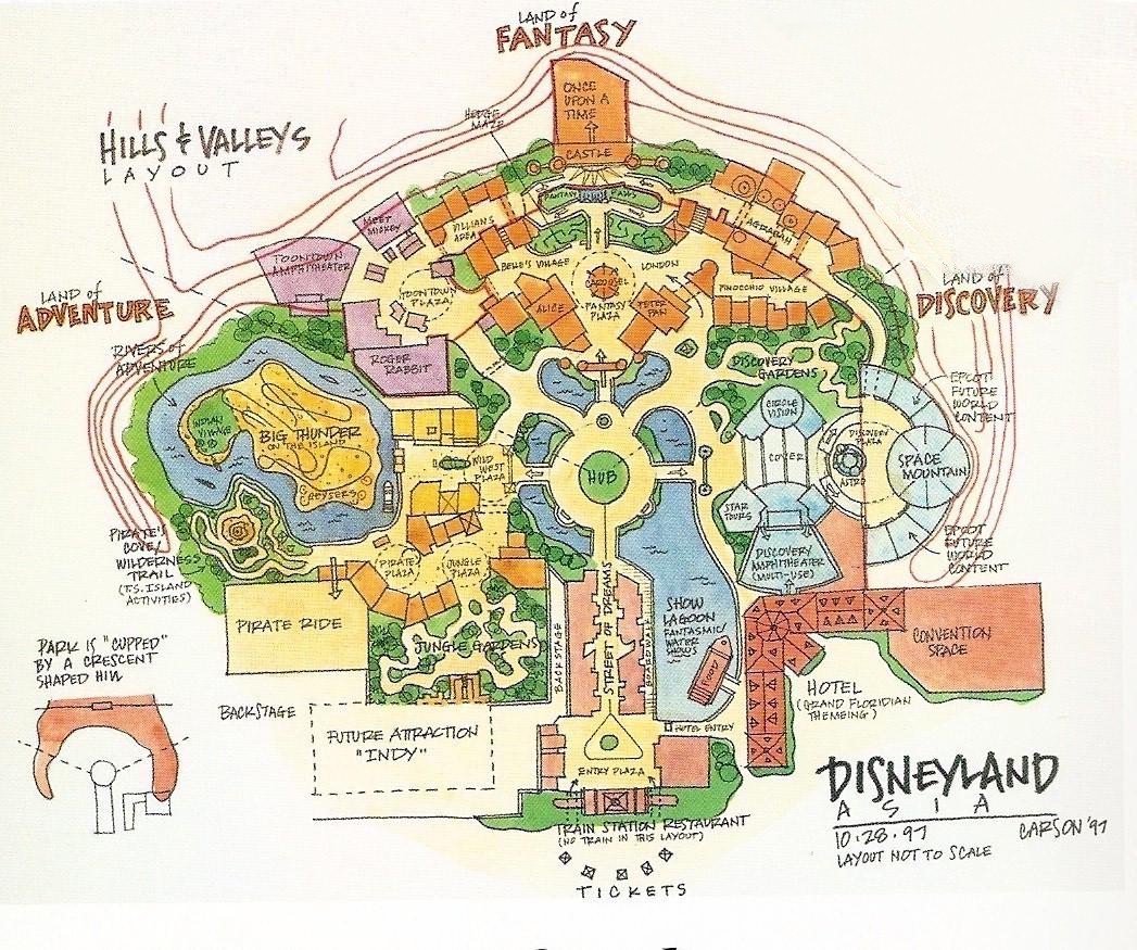 ThemeParkArt's tweet photo. “Disneyland Asia” #DonCarson 1997 #Disney #Disneyland #themeparks #themeparkcartography #cartography #parkmaps #imagineering #design #art https://t.co/9sUOIvBVN0