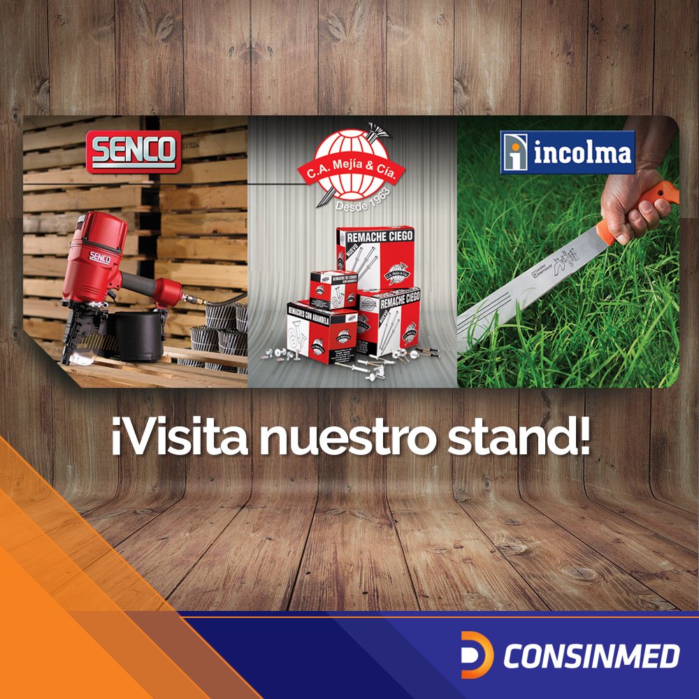 consinmed's tweet photo. Visita hoy nuestro stand en Ferre Valencia 2017en el World Trade Center #Valencia y conoce todos nuestros productos #Senco #Mejia #Incolma https://t.co/qeGKOA4WF1