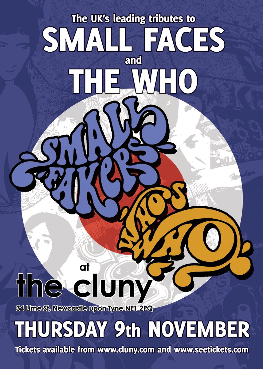 <a href="/Shildon_Crew/">Shildon Scooter Club</a> could you RT please? This Thursday, <a href="/thesmallfakers/">Small Fakers</a> and <a href="/Whoswhotwit/">Who's Who Tribute</a> play Newcastle @thecluny Thanks.