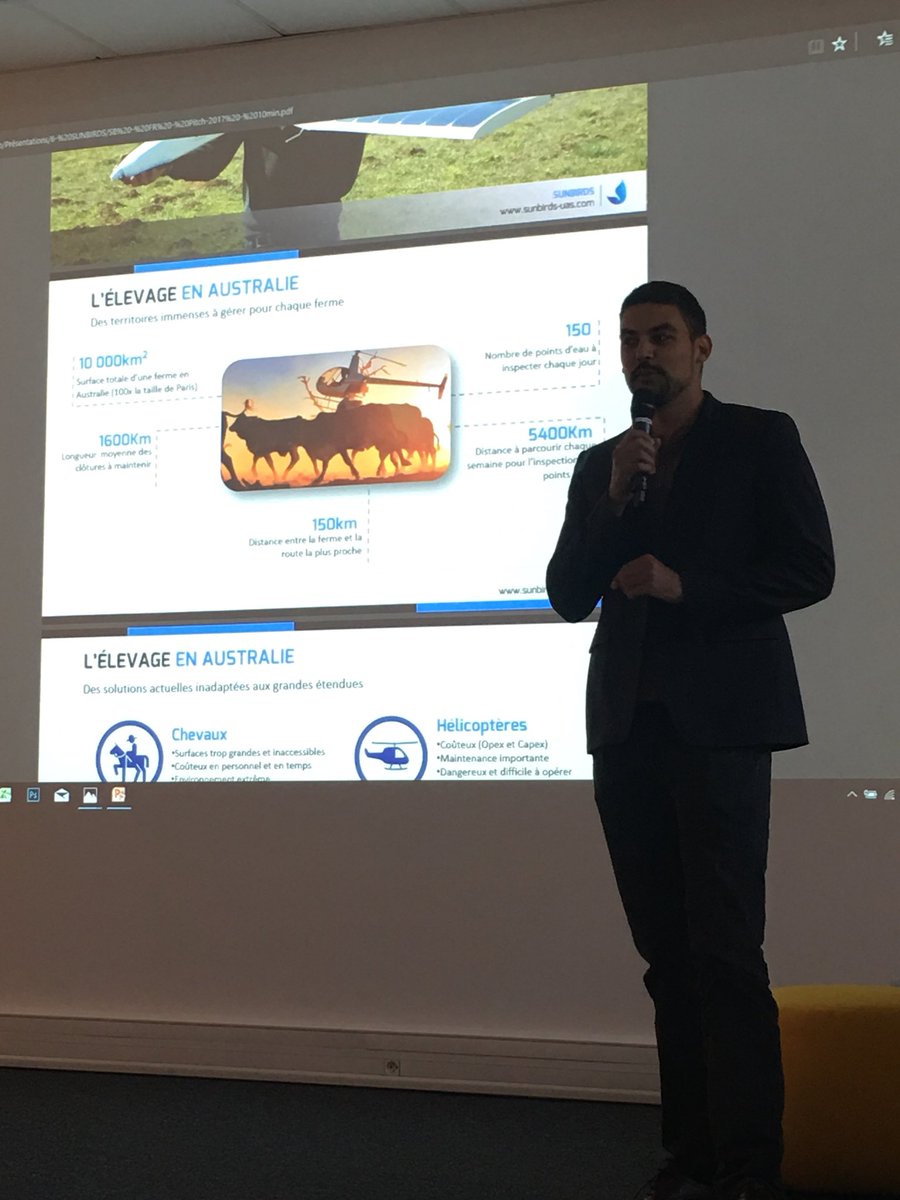 ecomnews_live's tweet photo. La #startup SUNBIRDS spécialisée dans le #drone professionnel avec énergie solaire pitche au concours #StartMeUp du @CA_Toulouse31 #Toulouse https://t.co/rhZUVfqRi6