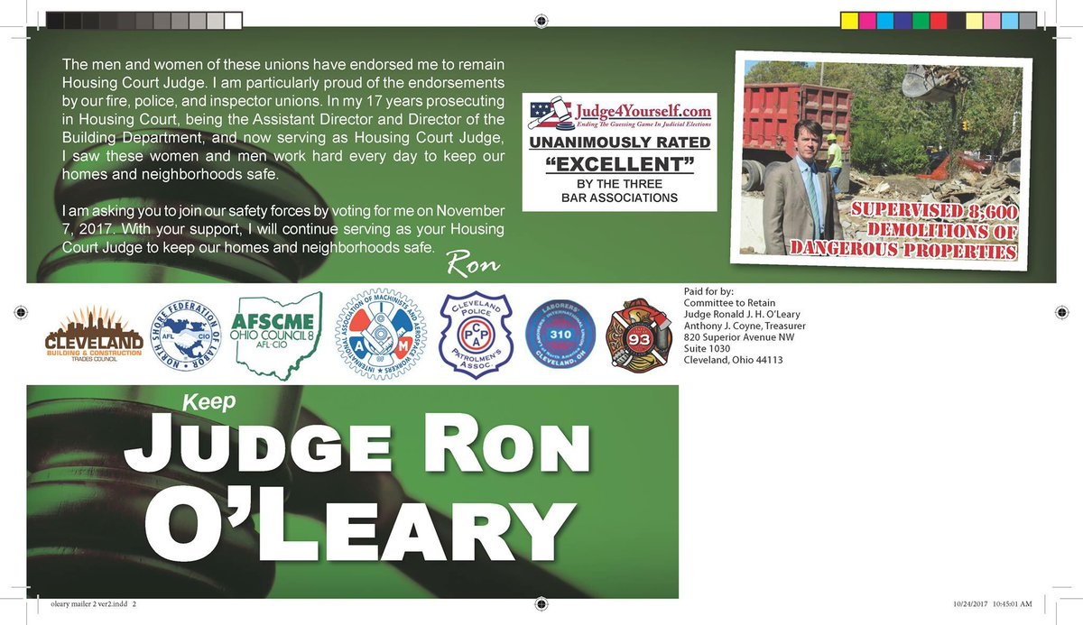 KeepJudgeOLeary's tweet photo. “O’leary is the clear choice in this race.” — The Plain Dealer https://t.co/H9dYZLNw6k