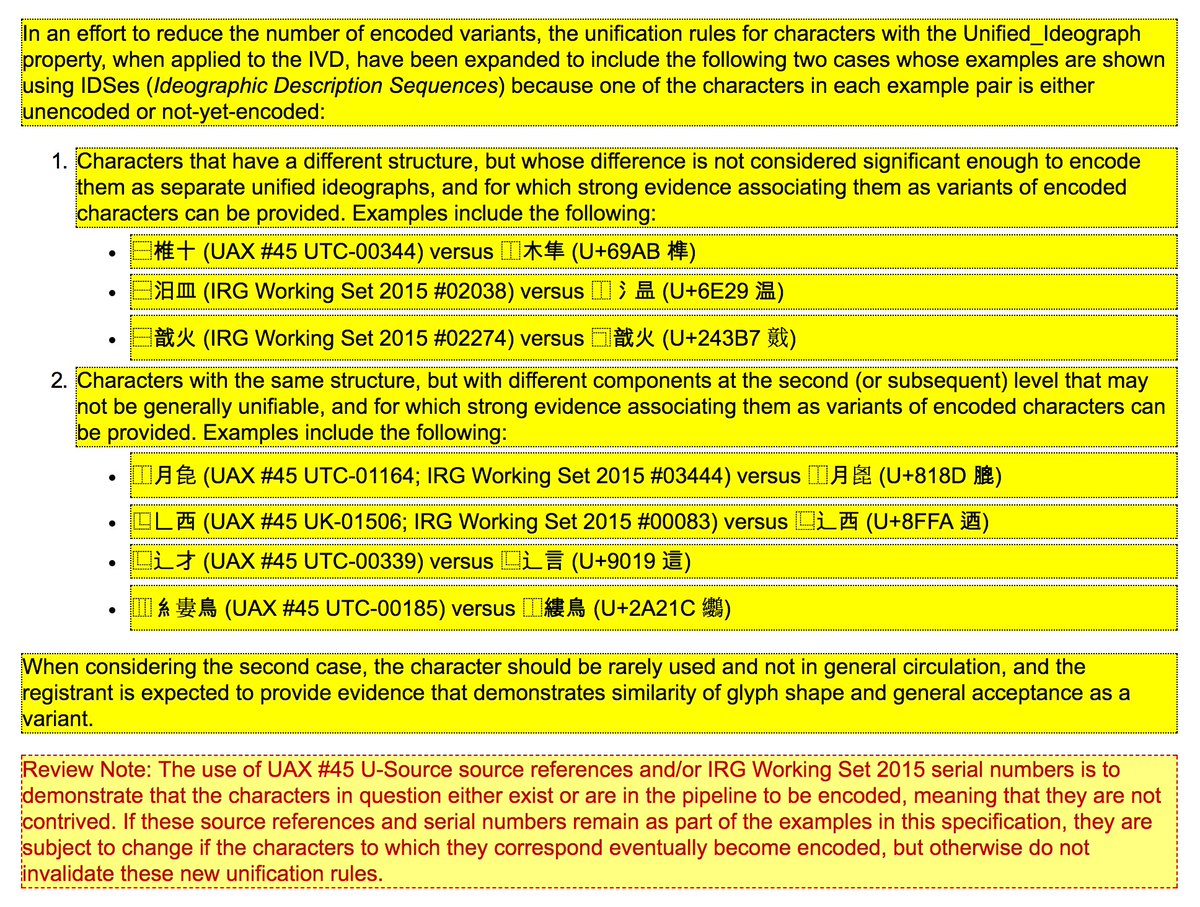 IVD_Registrar's tweet photo. A Proposed Update for #UTS37, “Unicode Ideographic Variation Database,” is in the works. This is to be added to Section 2, Description. #IVD https://t.co/22bhC3asUZ