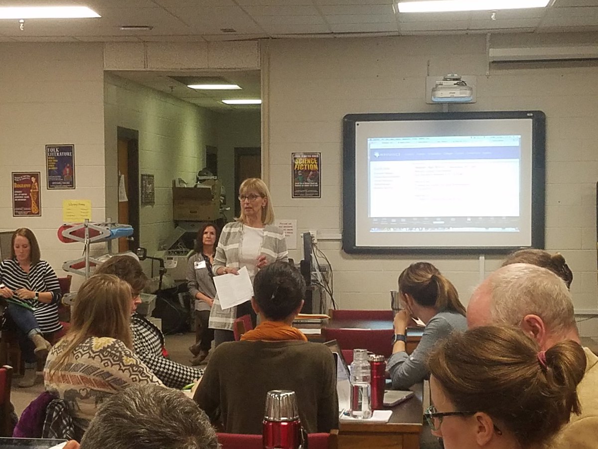 College Guidance Counselor Andrea Little sharing <a href="/Naviance/">Naviance</a> recommendation letter tips with our faculty <a href="/gmsdk12/">Germantown MSD</a> @GMSDPd #houstonishome #collegeready