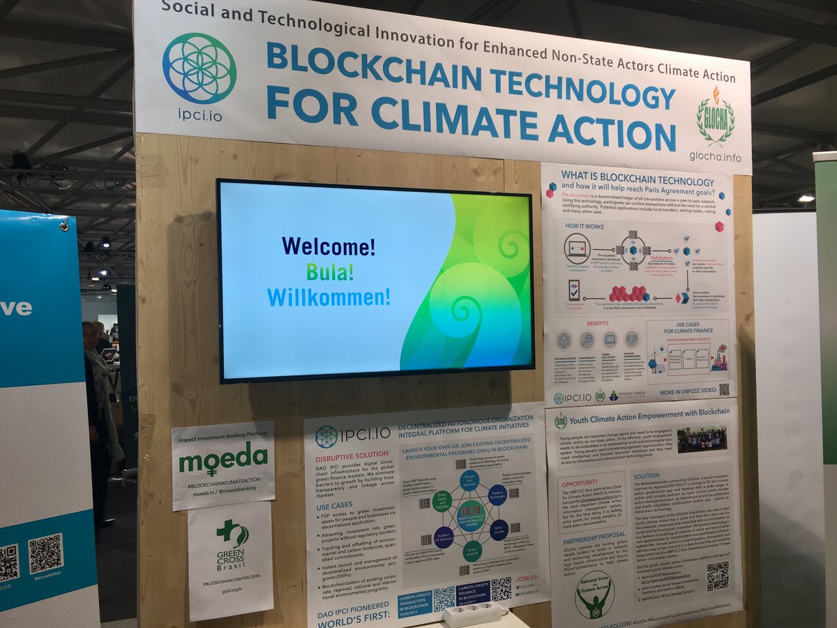 DAO_IPCI's tweet photo. While in #COP23 visit our Blockchain for #ClimateAction booth G.21.02 on 1 floor #BonnZone! You will learn the use cases and existing disruptive initiatives by @glocha_mp @moedabanking and @DAO_IPCI #blockchain #ethereum #ETH #crypto #UNFCCC #climatefinance #priceoncarbon https://t.co/ZskTwRELwb