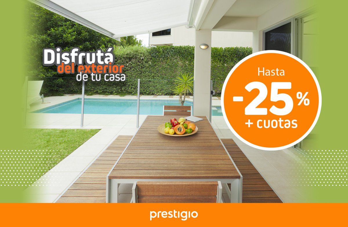 PrestigioColor's tweet photo. ¡Del 8 al 14 de noviembre aprovechá de un 25% de descuento en productos para el exterior de tu casa!
Ingresá en: https://t.co/wGsNiZbPHt https://t.co/bl3RVYCP5h