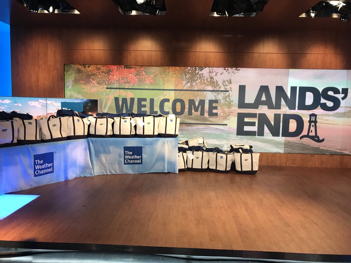 TWCAlexWallace's tweet photo. I think we are all looking forward to testing out the new gear provided by @LandsEnd! Some really nice stuff!!! #LEWhateverTheWeather https://t.co/8XPVFLpN4T