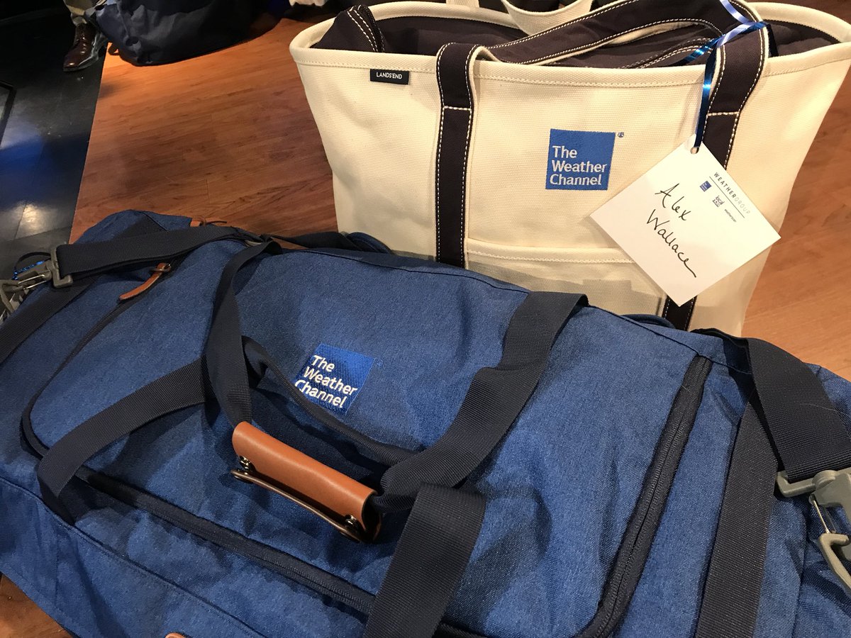 TWCAlexWallace's tweet photo. I think we are all looking forward to testing out the new gear provided by @LandsEnd! Some really nice stuff!!! #LEWhateverTheWeather https://t.co/8XPVFLpN4T