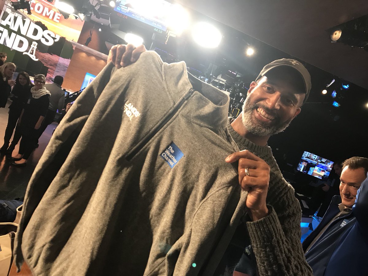 TWCAlexWallace's tweet photo. I think we are all looking forward to testing out the new gear provided by @LandsEnd! Some really nice stuff!!! #LEWhateverTheWeather https://t.co/8XPVFLpN4T