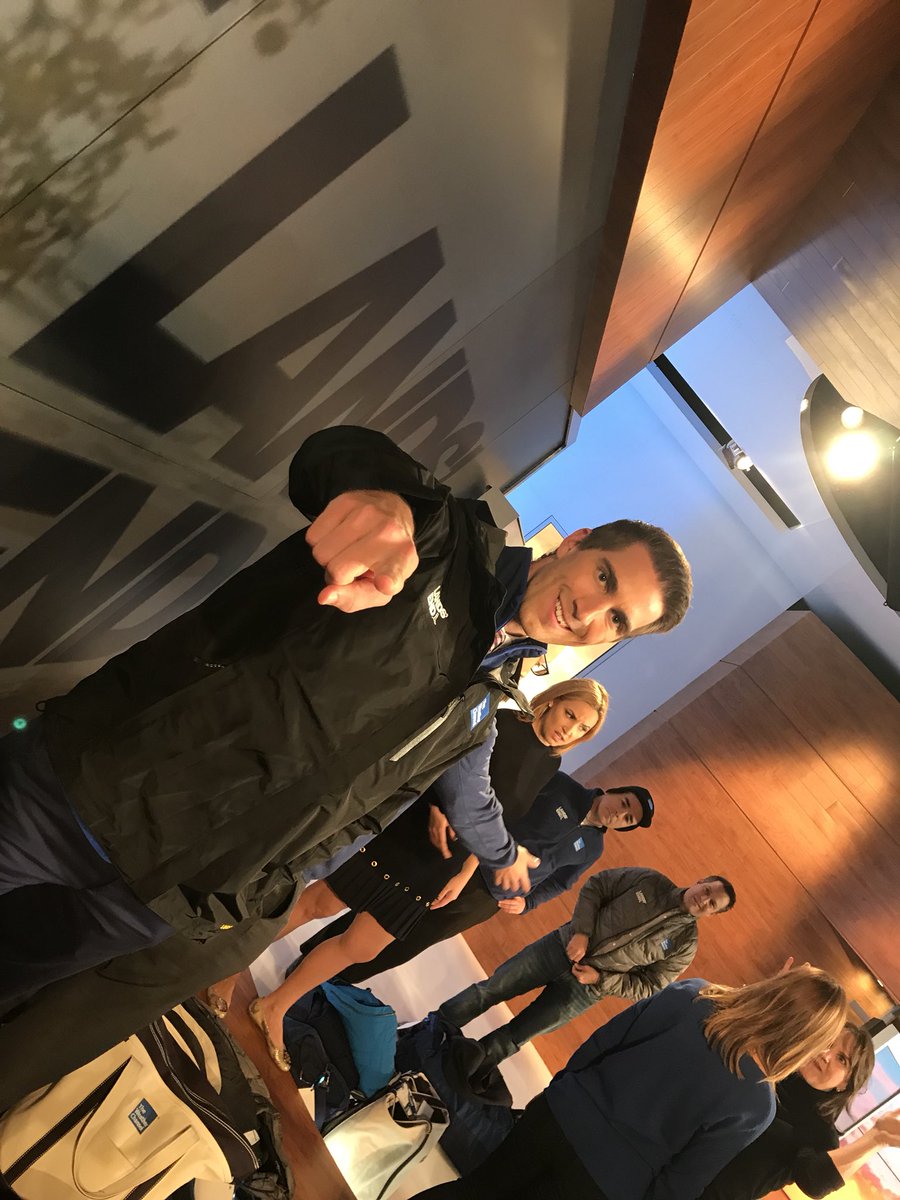 TWCAlexWallace's tweet photo. I think we are all looking forward to testing out the new gear provided by @LandsEnd! Some really nice stuff!!! #LEWhateverTheWeather https://t.co/8XPVFLpN4T
