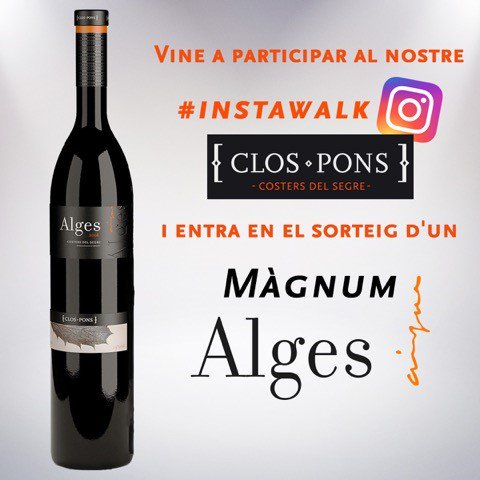 CellerClosPons's tweet photo. [12 Novembre] Jornades de portes obertes a #ClosPons + concurs #InstawalkClosPons +INFO https://t.co/Q0Wx7VkYPG https://t.co/4vEvJsvppc