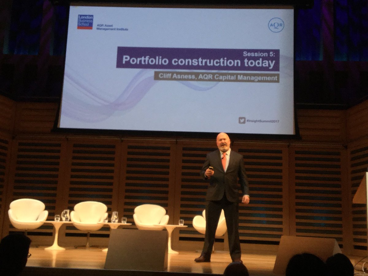 PeterJohansenDK's tweet photo. Inspiring presentation by @CliffordAsness on portfolio construction at the #InsightSummit2017 hosted by @LBS AQR Asset Management Institute https://t.co/nd2FRLzI0g