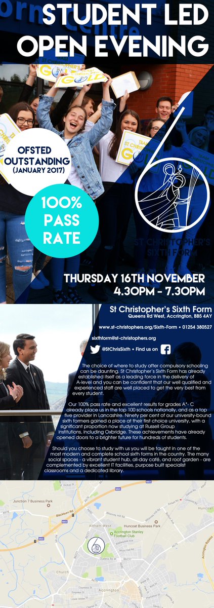RHS_Careers's tweet photo. Don't miss @StChrisSixth student led Open Evening.  Speak to students and learn more about their #ALevel and #foundationpathways courses. https://t.co/tkjSlR578q