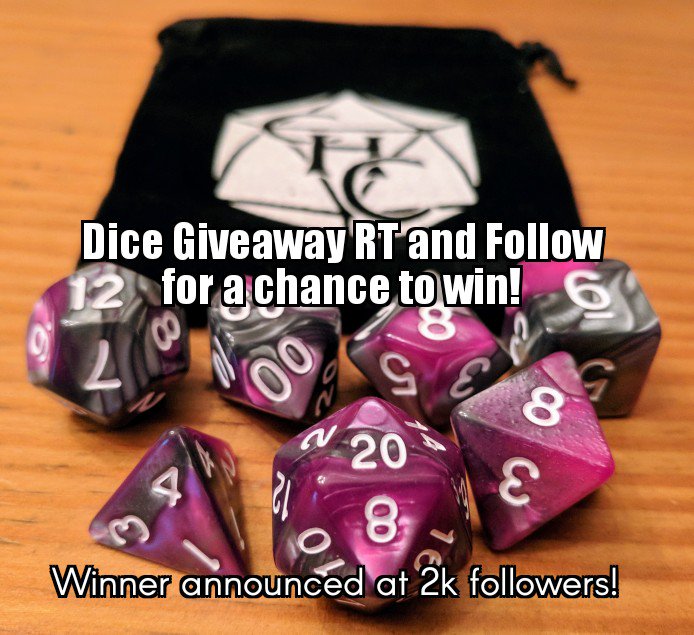 CritHitStore's tweet photo. Close to 1500! #DiceGiveaway from #CHCdice is back! #RT &amp; #Follow 4 a chance to win #purple #steel #dice #dnd #dungeonsanddragons #rpg #rpg https://t.co/buO7TLGhWv