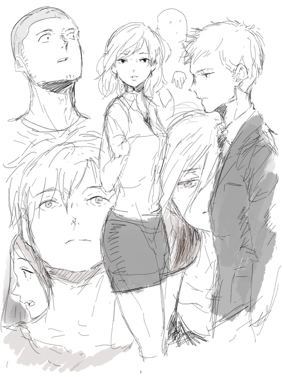 先週末、電車内でiPad使ってシャカシャカ描いてた。鉛筆の線の質感の再現が凄い。 