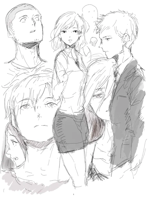 先週末、電車内でiPad使ってシャカシャカ描いてた。鉛筆の線の質感の再現が凄い。 