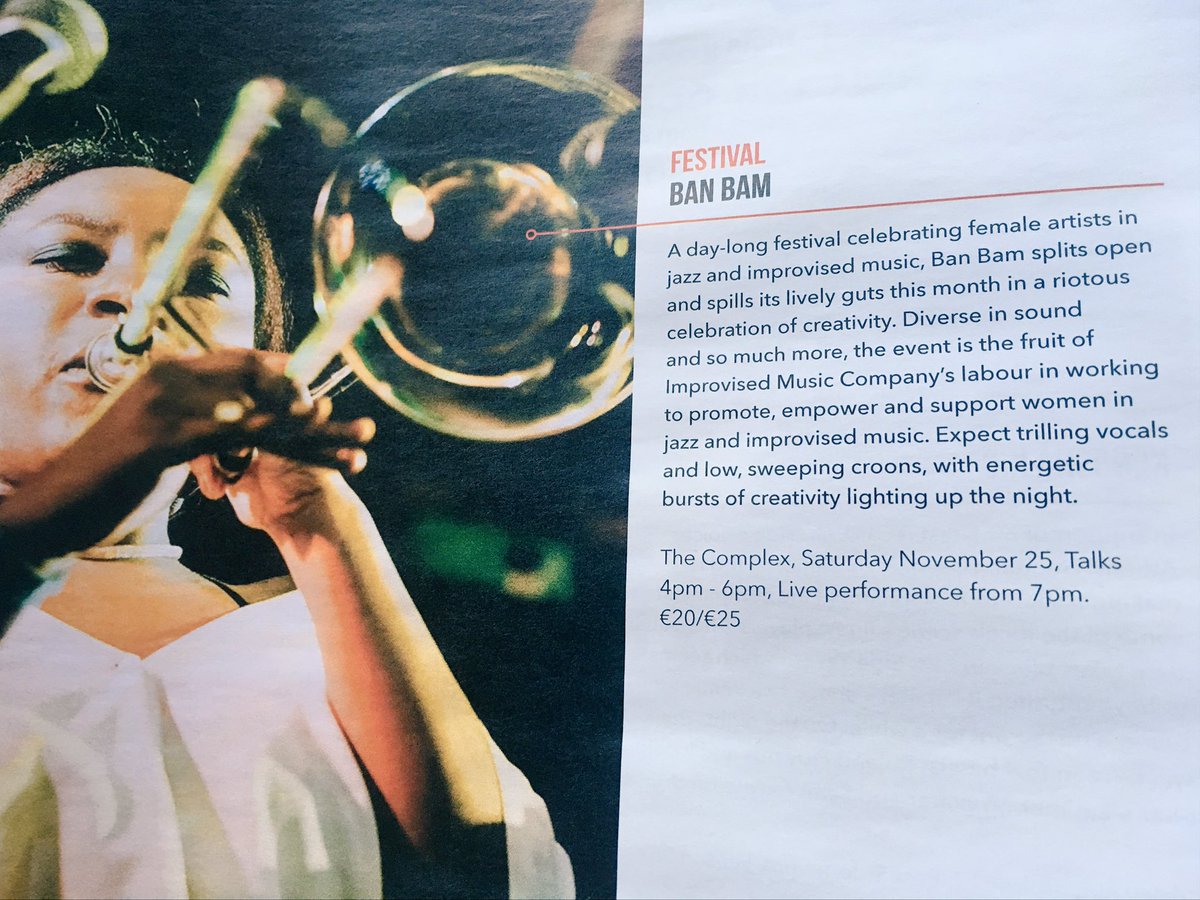 ImprovisedMusic's tweet photo. Looking good in print! November issue of @totallydublin featuring #BANBAM 25th November in @TheComplexDub #jazz @Gigs_Ireland @jazzireland https://t.co/TEK3Rt6g7z