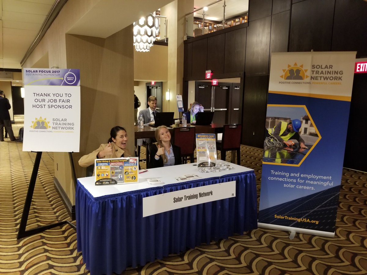 Here at the #SolarFocus career fair in DC w/ <a href="/GRIDmdv/">GRID Mid-Atlantic</a> and @MDVSEIA ! Stop by b4 1 pm at Renaissance Hotel in DC to talk to #solar employers!