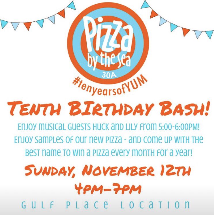 HuckAndLilly's tweet photo. @pizzabythesea Birthday Bash next Sunday 4-7pm! #HuckAndLilly play from 5-6pm! #MusicForKids #PizzaParty https://t.co/qQDnrRWC68