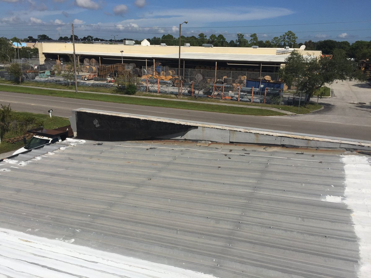 PJ_Callaghan_Co's tweet photo. #Metal #Building #Repair from #Irma still happening. #Free #metalbuilding #inspections & #estimates from #PJCallaghan #Construction #TampaFL https://t.co/M8rVcWgAof