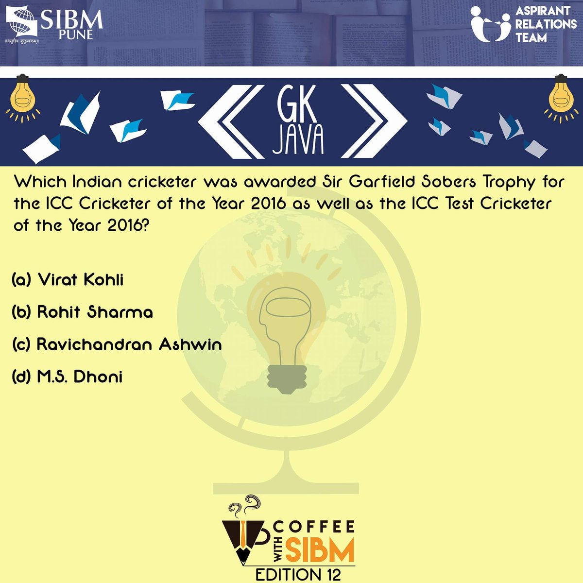 ArtSIBMPune's tweet photo. Expand the horizon of your General Knowledge with a sip of our GK JAVA! 

#GKJava
#SNAP2017 
#SIBMPune 
#CoffeeWithSIBM2017 https://t.co/Y7pHVI2Tlo