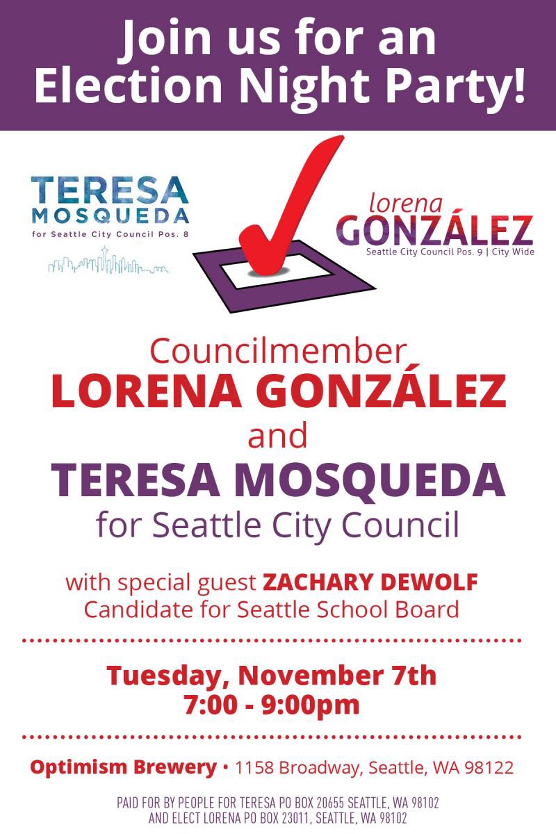 MLorenaGonzalez's tweet photo. Just 12 hours left to vote for #TeamLorena #Pos9! Then join me, @TeresaCMosqueda, @zacharybob at @OptimismBrewing at 7pm! #ElectionDay2017 https://t.co/4mrup4SZU1