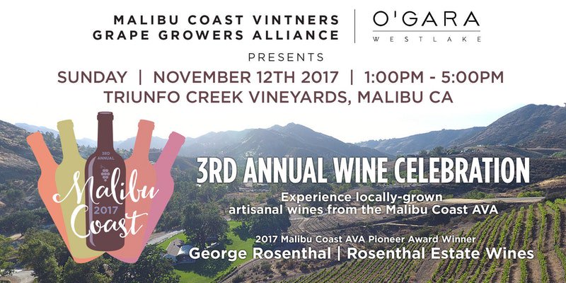 #Wine! #Food! #MALIBU!!! Only 5 more days until the 3rd Annual Malibu Wine Celebration! Tickets still available: bit.ly/2h7HUyi