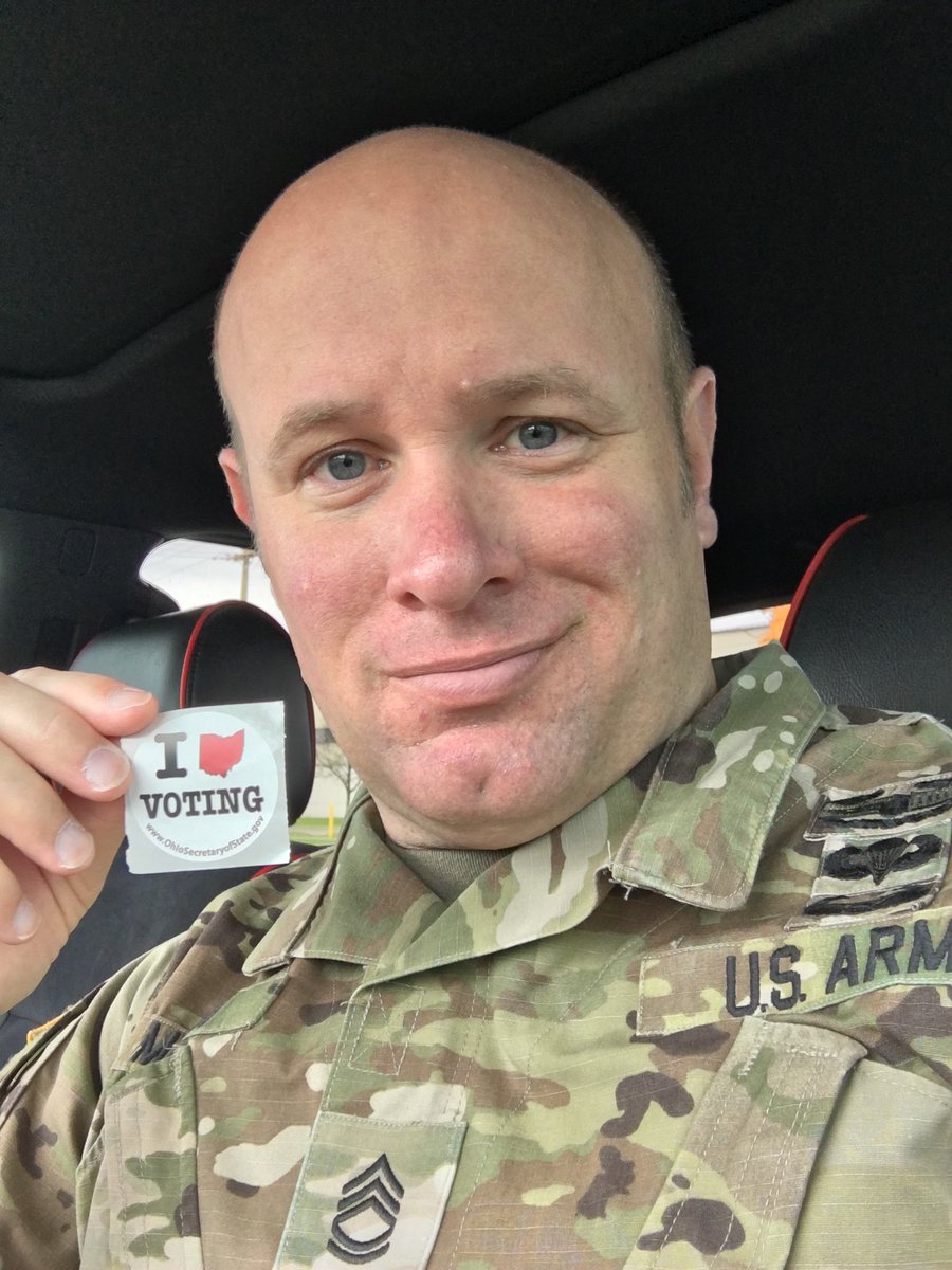 MilitaryMikeUSA's tweet photo. Don’t forget to vote today 😄#vote #ohio https://t.co/AAoXj89cou