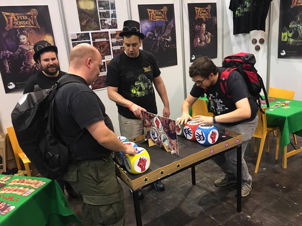 HerculesGameStu's tweet photo. Roundup of #AfterLondon in #Spiel17: over 800 booth visitors, 200 mini demos, overwhelmingly positive feedback
blog: https://t.co/sK3eCuHVHi https://t.co/B6oagYPyks
