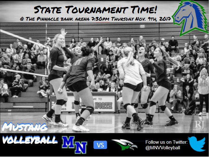 MNHS_VB's tweet photo. The Road to the State Championship begins!
📌Pinnacle Bank  Arena
🕘7:30
Thursday Nov. 9th 2017
@Brian_Begley66 
@MNHS_VB 
@MNHSActivities https://t.co/HIG9K0TGWv