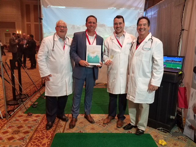 OlsonResearch's tweet photo. Congrats to Jeff Gurkin from InnovateMR for winning the Men's Longest Drive Competition at @OlsonResearch golf simulator at #TMRE2017 https://t.co/CQzWFKKnma