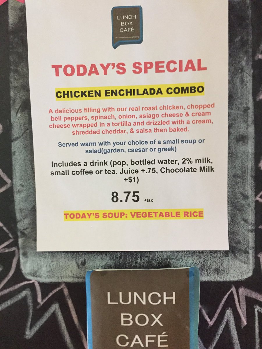 CLNH_Lunchbox's tweet photo. Warm up with Today’s Special at the Lunchbox Café in Milton! #miltonON #905lunchtime #905eats https://t.co/donsL8BibV