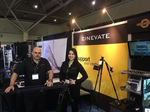 cinevateinc's tweet photo. #ProFusion2017 We can’t wait to show the new Horizen slider AND our first world showing of Duzi 4 Motion Control Add-On! 😁 https://t.co/clOSgEgLIe