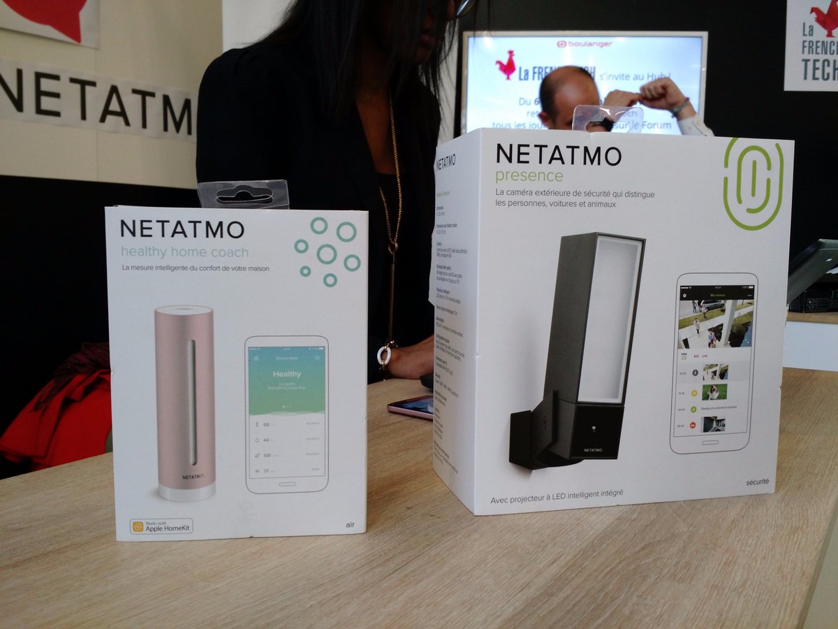 boulanger's tweet photo. On continue ensuite avec les objets connectés de chez @netatmo 🎥 #HappyFrenchTech https://t.co/z29itZXtHh