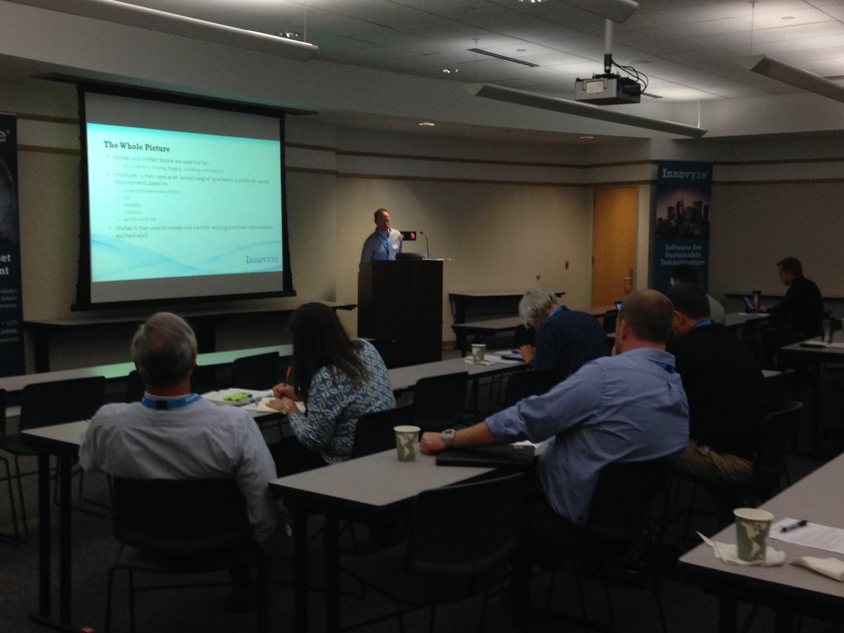 Innovyze's tweet photo. @AriOpdahl is discussing the power of #InfoNet and #InfoMaster at our @Innovyze seminar in Fayetteville NC today. @FAYPWC https://t.co/lvprF9Mlrb