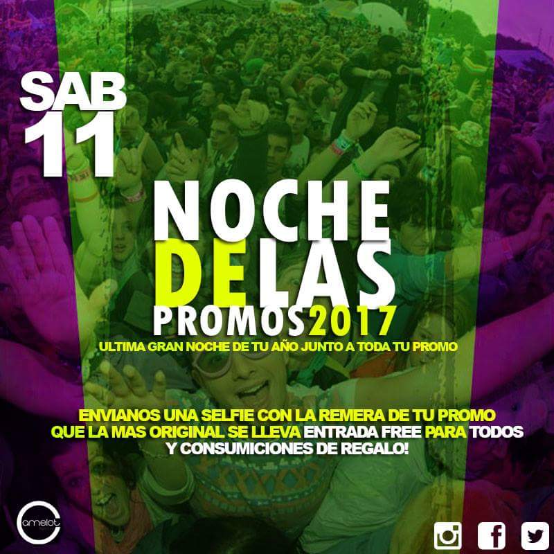 CamelotNight's tweet photo. ULTIMA GRAN NOCHE DE TU AÑO JUNTO A TODA TU PROMO!!!#NocheDeLasPromos2017 #Sab11 🍐💪🎶👏🕺🍾
DALE RT QUE SE VAN FREE! https://t.co/EwkWdzp67N