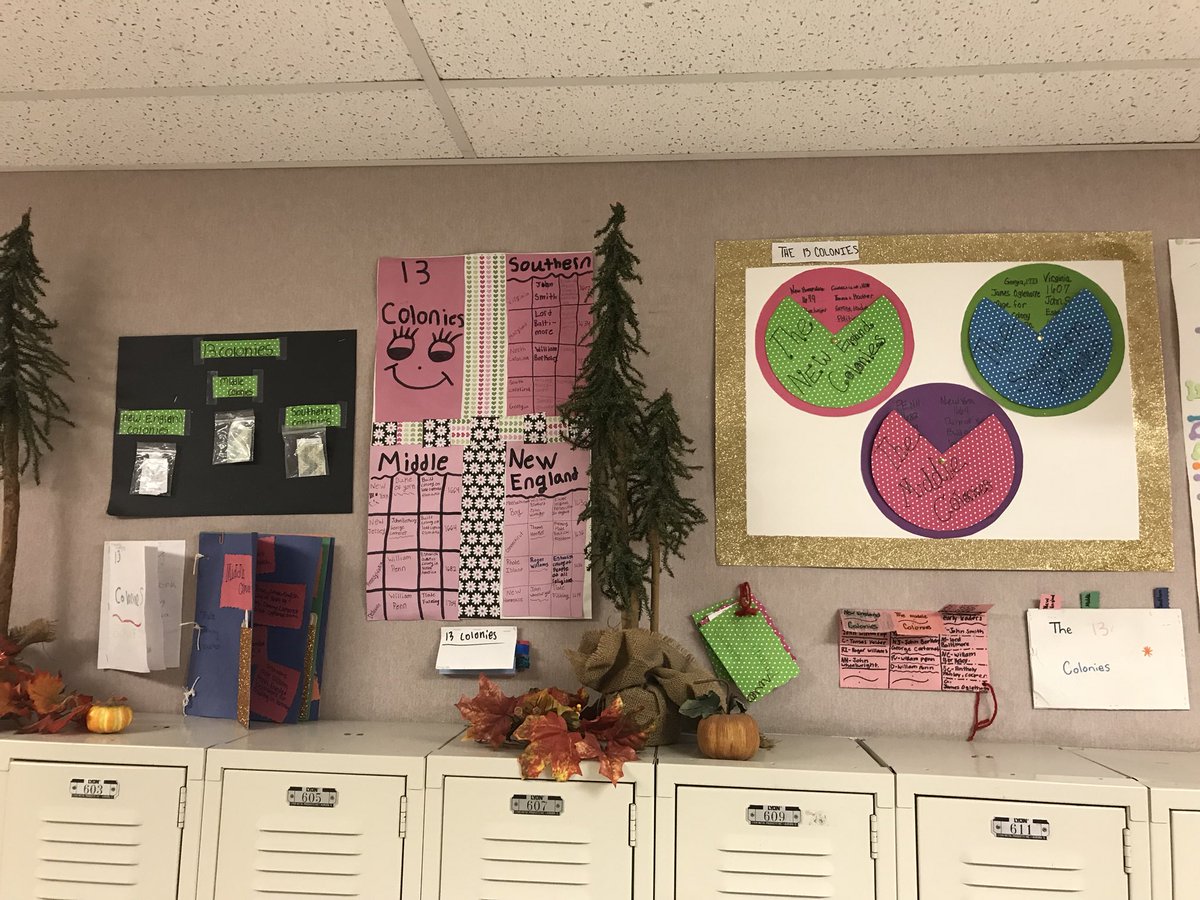 lizhaviland1978's tweet photo. In Mrs. Langford’s class, students created projects on the 13 Colonies! @mlangford8484 @LampasasHSE @LampasasISD #celebratelisd17 https://t.co/f6nJuMmUdi