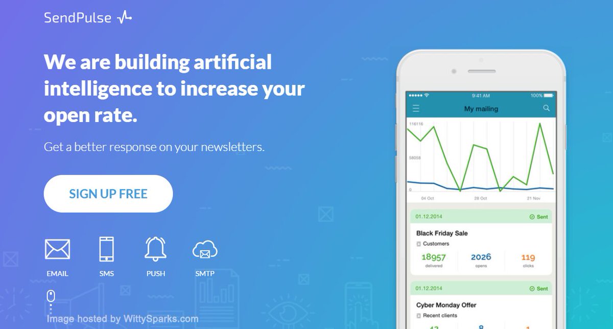 wittysparks's tweet photo. Add the #AI strategy to your #marketing with SendPulse
https://t.co/uWMsZoLnVh

#ArtificialIntelligence
#EmailMarketing
#SocialMedia
#SMS https://t.co/Jt4Rmb89AZ