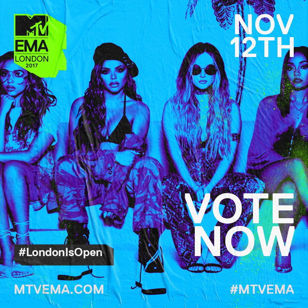 LittleMix's tweet photo. Voting closes tomorrow!! Thank you to everyone that has supported so far!! Lets keep it going! 💙💙💙💙 xx the girls xx https://t.co/pwVPA5Zway https://t.co/D1P18Rv2d8