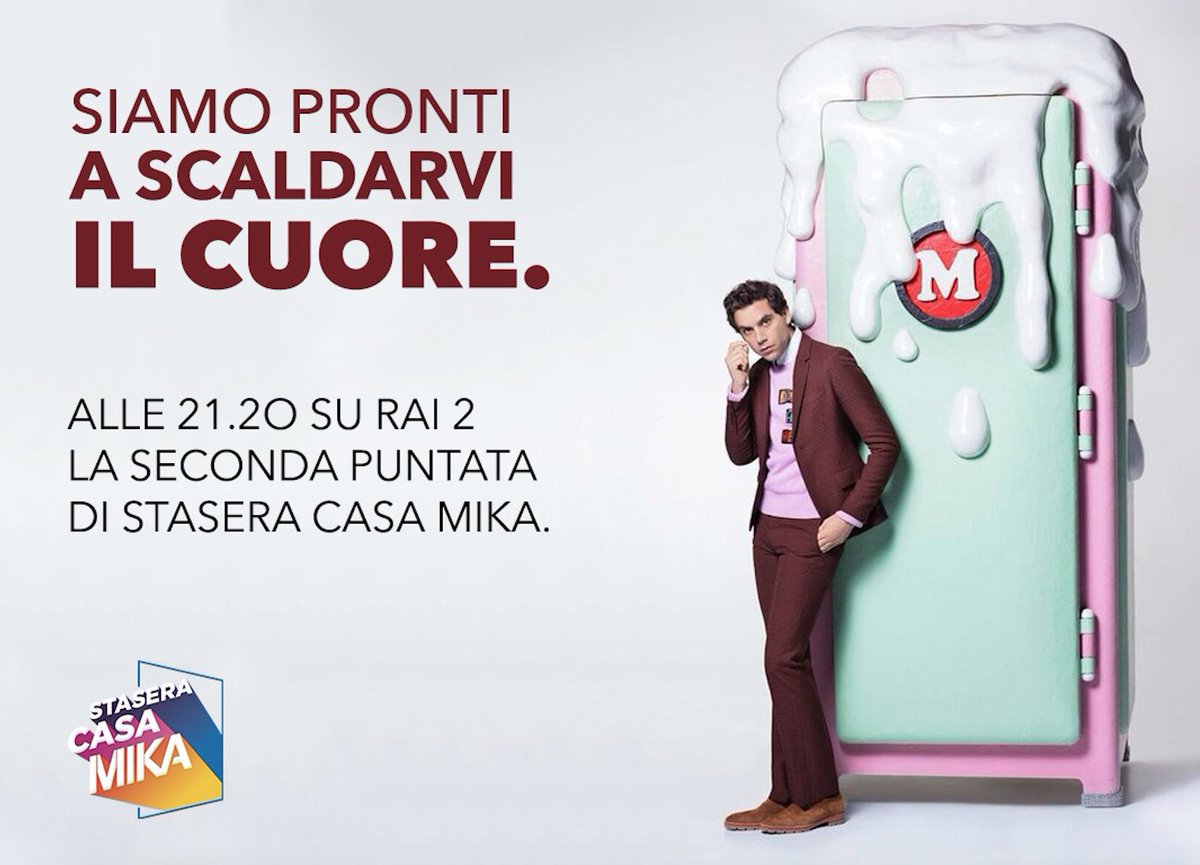 Raiofficialnews's tweet photo. Chi ci sarà a "Stasera #CasaMika"?
La risposta qui ➡️ https://t.co/lk3n68A9ka
Dalle 21:20 su @RaiDue!
@mikasounds, @mikamusic_it https://t.co/D7pg3ZCiu8