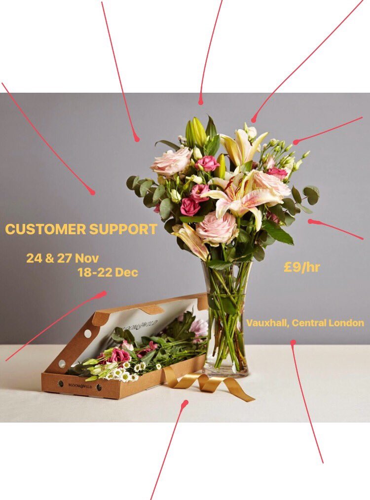 _SideUK's tweet photo. Customer support task for an inspiring flower delivery startup | £9/h | Sign up on Side to apply 
#studentjobs #london #freelance #students https://t.co/U6b4WRJGPC