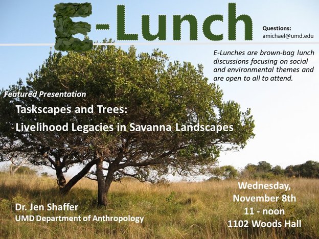 jin_verde's tweet photo. #ELunch talk @umdanth featuring your's truly tomorrow at 11am. Talking #trees, #TEK, #landscape & #livelihood. #biodiversity #Mozambique https://t.co/sXKgXCIFbj