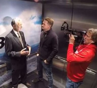 KimWendel's tweet photo. We have a beautiful elevator @wkyc and got creative with an election interview today @NBCOlympics @TEGNA @WillUjek #TimCoffey #ElectionDay https://t.co/W3oSJ3MtcU