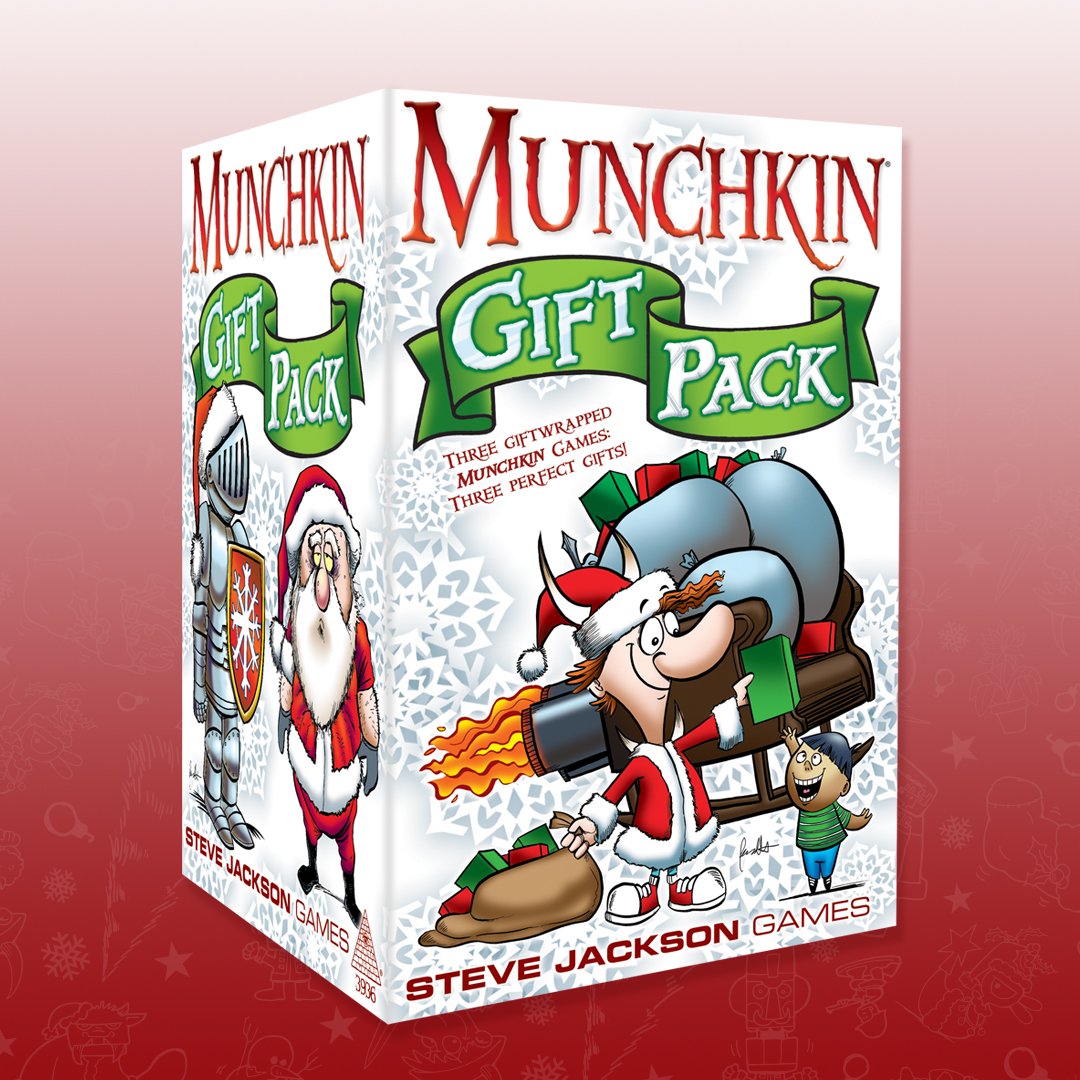 SJGames's tweet photo. The #MunchkinGiftPack is coming soon, with pre-wrapped games for your holiday gift-giving needs, plus promos! https://t.co/yHcleKPE0s -HS https://t.co/R9FvLr47ns