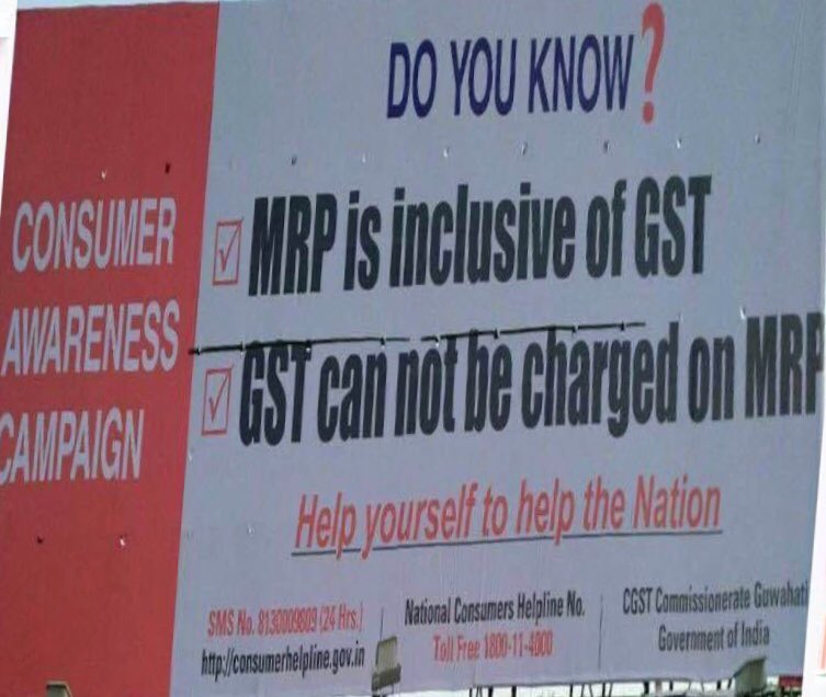 sujathaaramesh's tweet image. #GST#MRP #ConsumerAwarenes
#HelpYourselfToHelpTheNation
SMS:8130009809
TollFree:1800114000
Webhttps//t.co/qhBSsnR0ZW